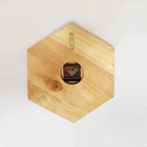 高品質人気LOFT木製半分色付け壁静音掛け木時計-円形３色選択