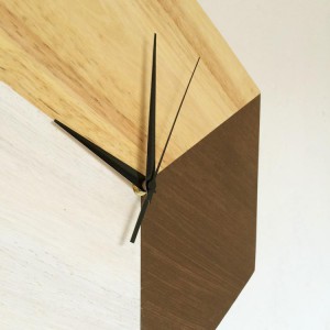 LOFT六角形木製北欧風壁静音掛け木時計
