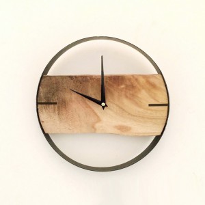 LOFT桐木製風壁静音掛け木時計-円形