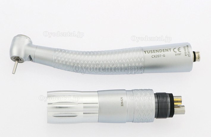 YUSENDENT COXO CX207-GNP歯科用ライト付き高速エアタービン(カップリング付き1本＋カップリング無し2本)