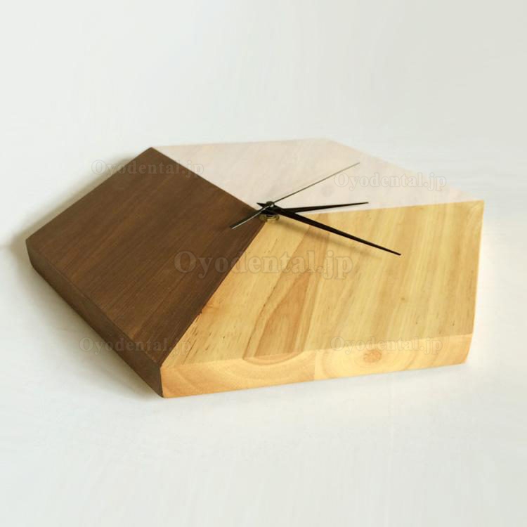 LOFT六角形木製北欧風壁静音掛け木時計